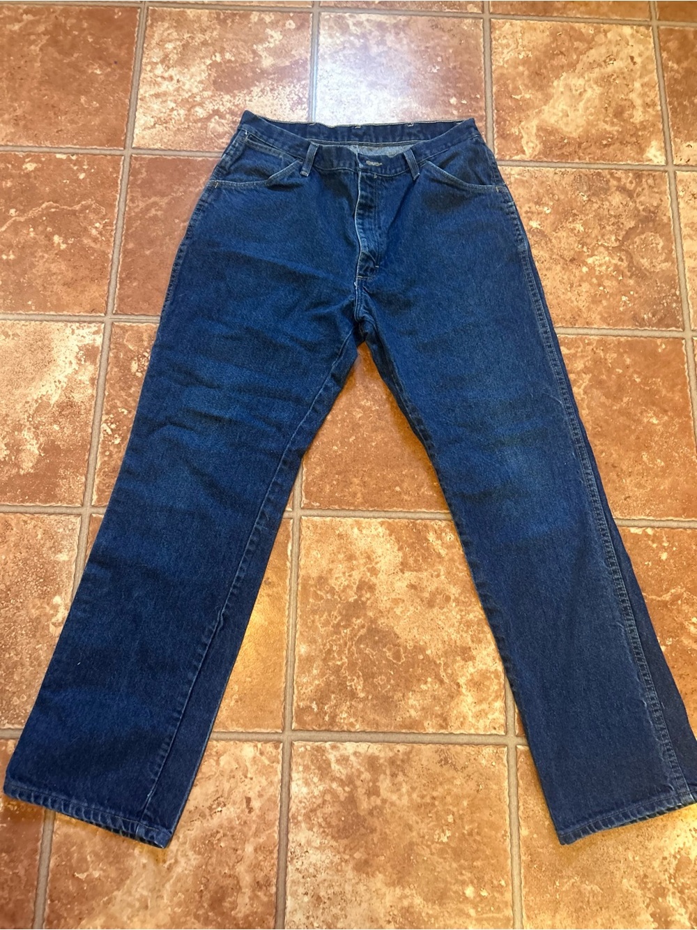 Men's Straight Dark Blue Denim Jeans - Classic Straight Cut FR 36/32 see discrip